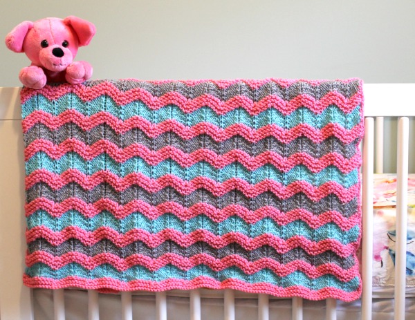 Classic Ripple Knitted Blanket