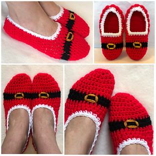 Crochet Santa Slippers