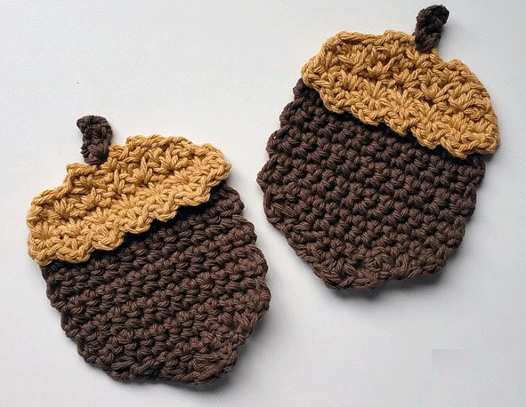 ​Crochet Acorn Coasters