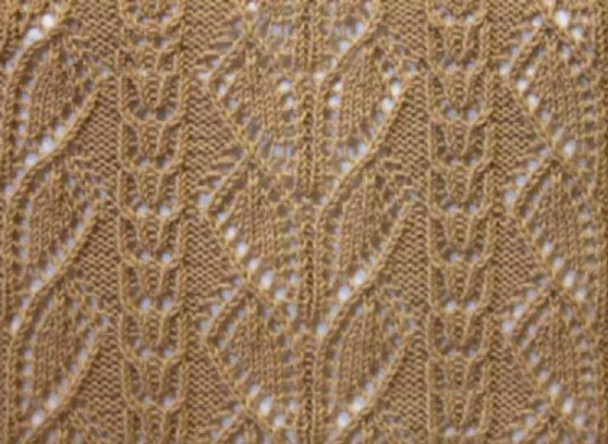 Fancy Knit Stitch with Leaves Elements Fancy Knit Stitch with Leaves Elements