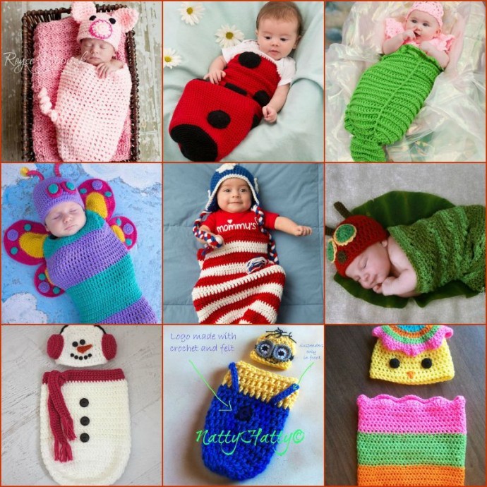 Inspiration. Knit Baby Sleeping Bags.