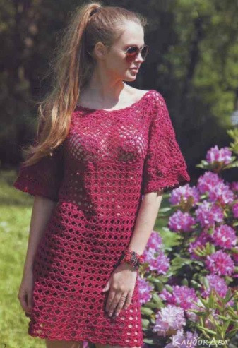 ​Crochet Burgundy Dress