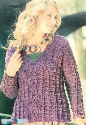 ​Purple Crochet Pullover