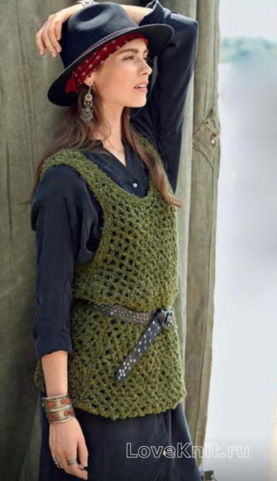 ​Green Net Pattern Vest