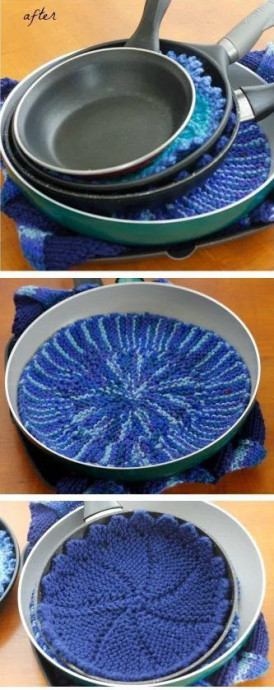 Inspiration. Crochet Pan Protection.