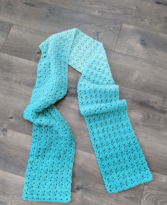 ​Crochet Light-Blue Scarf