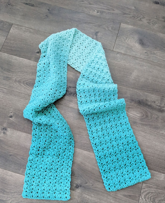 Crochet Light-Blue Scarf Crochet Light-Blue Scarf