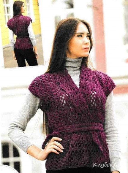 ​Crochet Dark Orchid Jacket