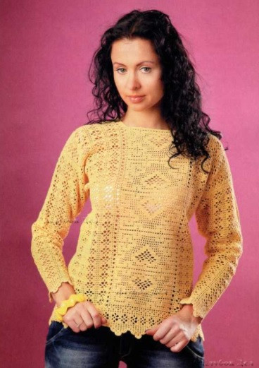 ​Crochet Yellow Pullover