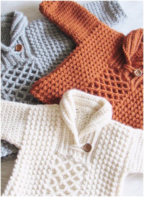 Inspiration. Crochet Baby Sweaters.