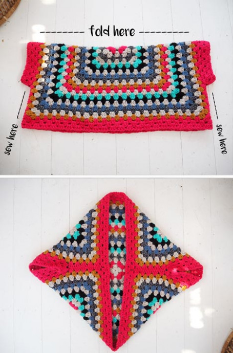 Helping our users. ​Crochet Granny Square Shrug.