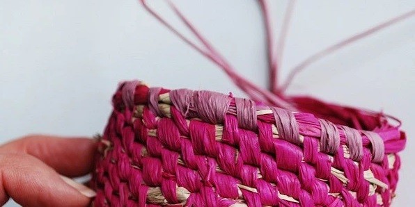 Hand-Made Raffia Basket Hand-Made Raffia Basket