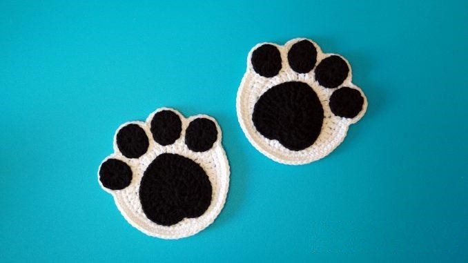 Dog Paw Crochet Applique