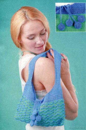 ​Crochet Blue Bag