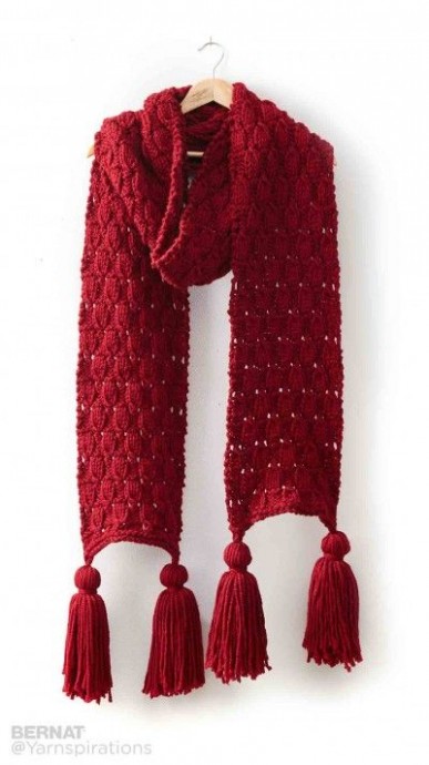 Helping our users. ​Long Red Scarf.