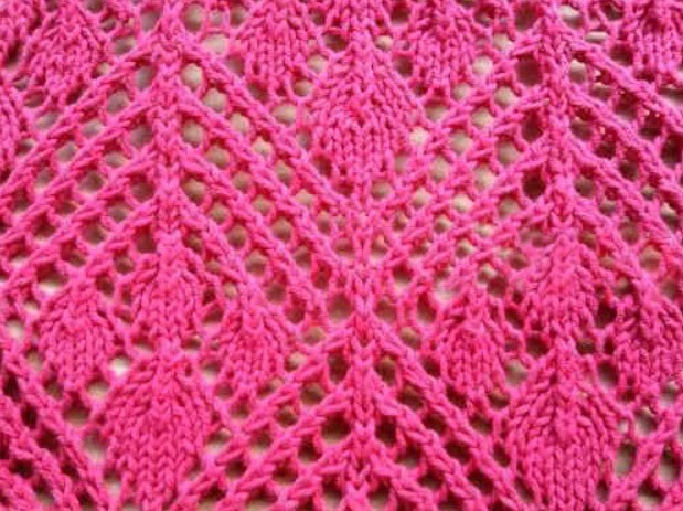 ​Knit Net with Leaves Stitch