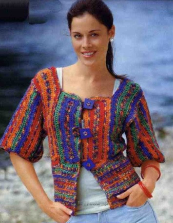 ​Bright Colorful Crochet Jacket