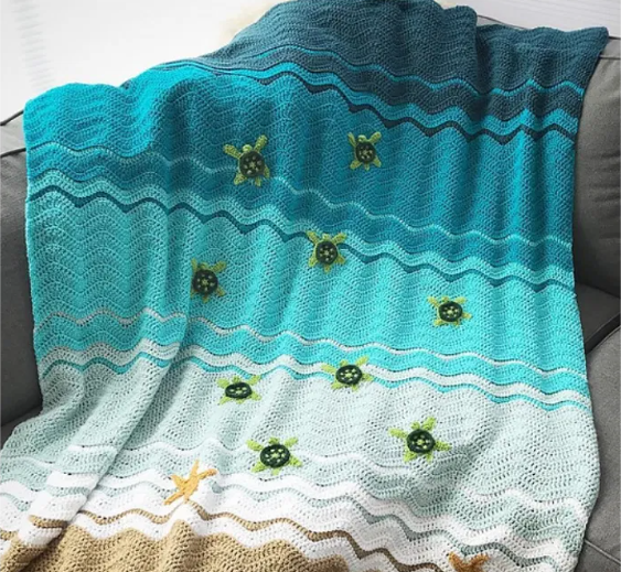 Helping our users. ​Seaworld Blanket with Small Turtles.