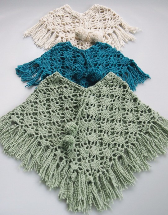 Inspiration. Crochet Baby Poncho.