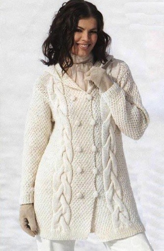 White Long Jacket with Hood White Long Jacket with Hood