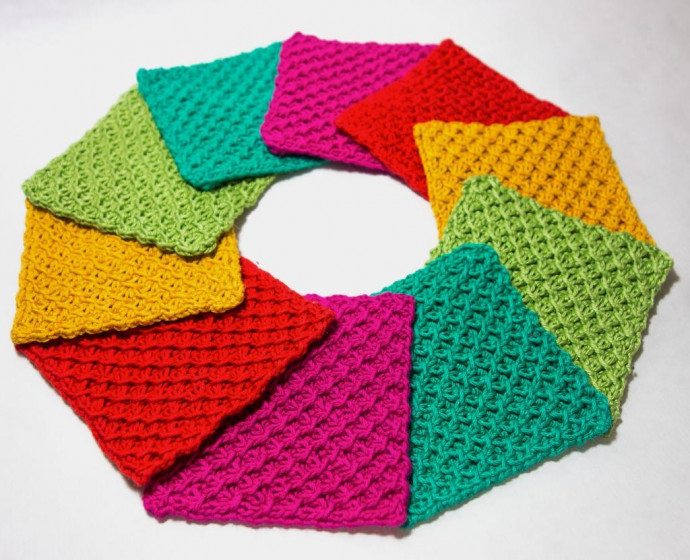 Inspiration. Knit Coasters.
