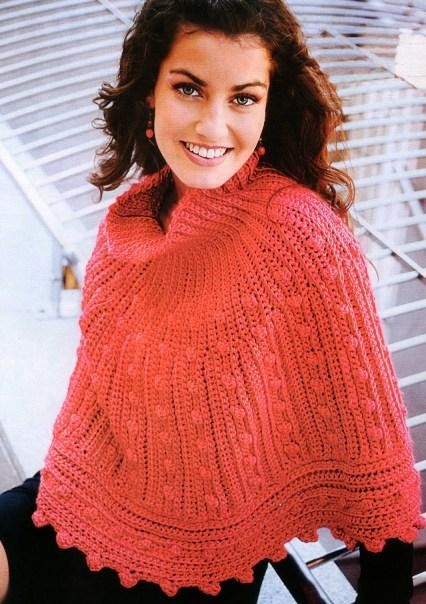 ​Crimson Knit Poncho