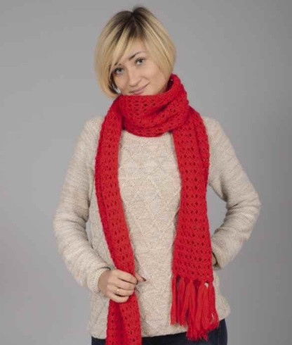 ​Crochet Red Scarf