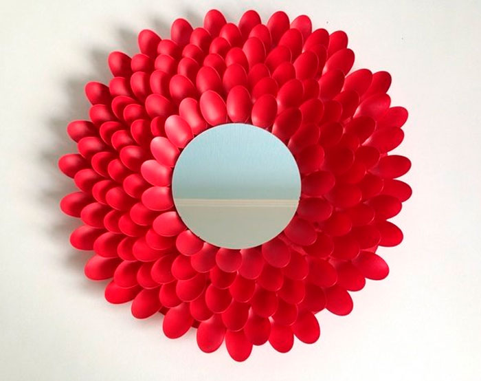 Mirror From Plastic Spoons Mirror From Plastic Spoons