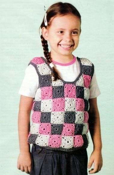 ​Relief Crochet Vest for Girl