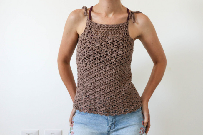 Beige Crochet Top