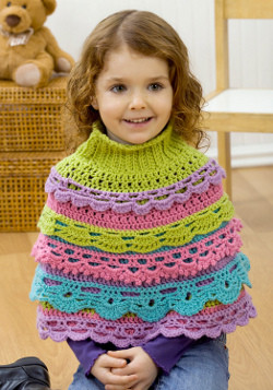 ​Crochet Girl’s Poncho with Different Ruffles
