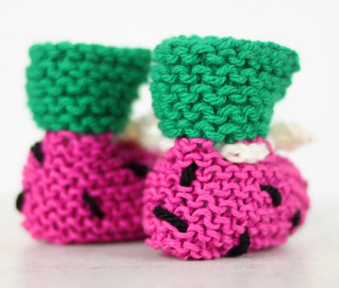 Helping our users. Watermelon Knit Baby Booties.