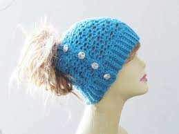 Inspiration. Crochet Ponytail Hats.