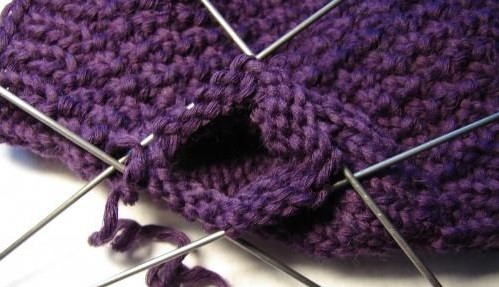 Purple Knit Mittens