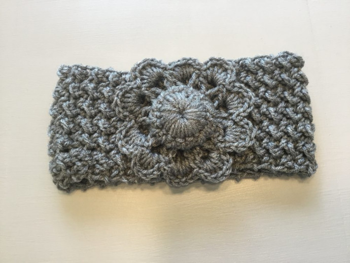 ​Crochet Headband with Flower