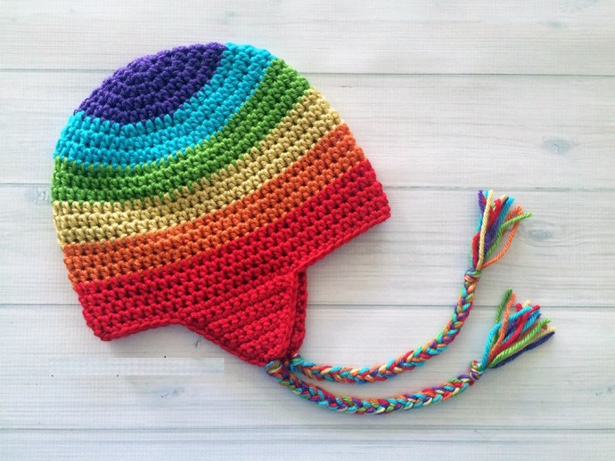 Helping our users. ​Rainbow Earflap Hat.