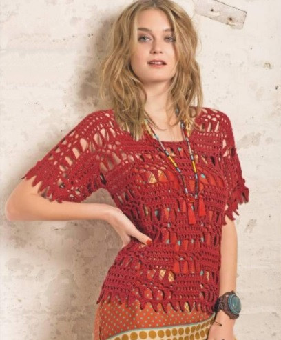Relief Crochet Pullover Relief Crochet Pullover