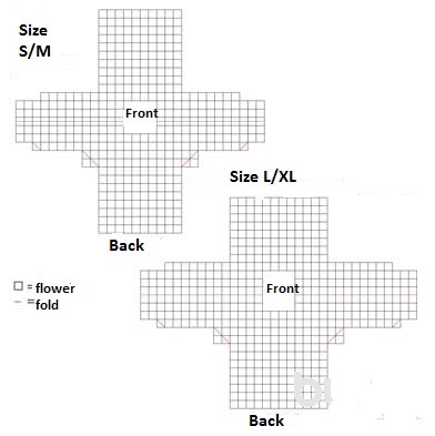 Complete Guide for Crochet Flower Motif Garment with Size Variations and Detailed Instructions