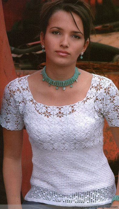 Inspiration. Crochet Fillet Blouses.