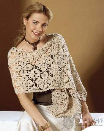 ​Crochet Beige Shawl