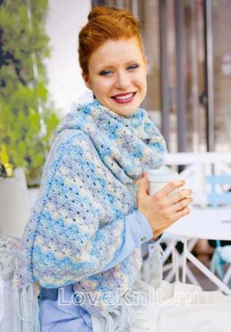 Create a Stylish Poncho and Cowl with Light-Blue Yarn: Step-by-Step Guide Create a Stylish Poncho and Cowl with Light-Blue Yarn: Step-by-Step Guide