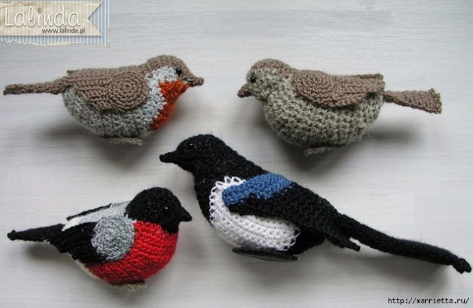 Inspiration. Amigurumi Birds.