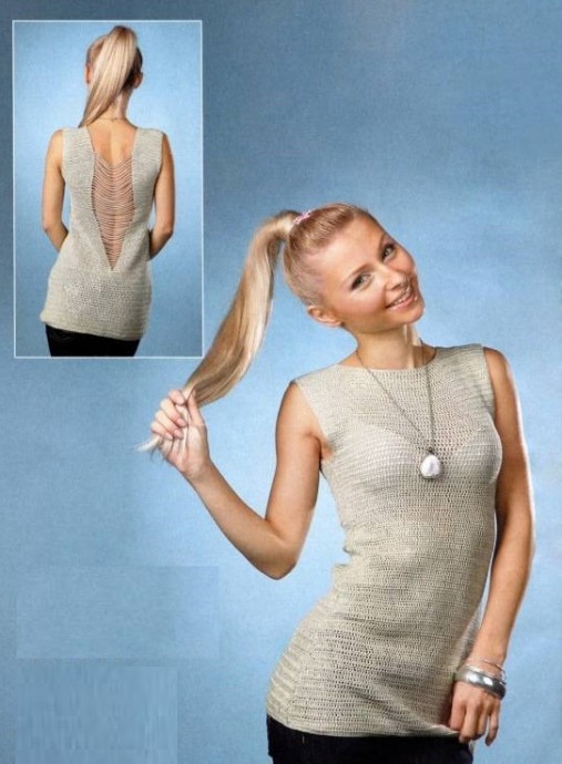 ​Nice Crochet Sweater with Open Back