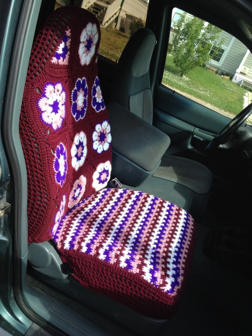 Inspiration. Crochet Seat Cover for Cars.