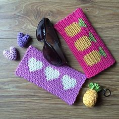 Inspiration. Crochet Cases for Sun Glasses.