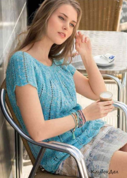 Complete Knitting Instructions for a Stylish Turquoise-Linen Mélange Garment Complete Knitting Instructions for a Stylish Turquoise-Linen Mélange Garment