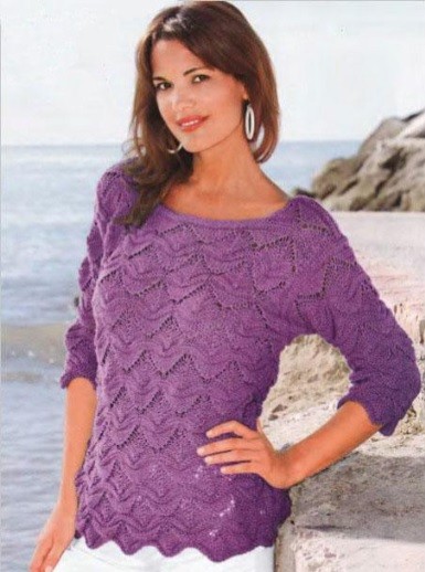 ​Wavy Violet Knit Pullover