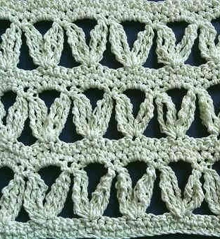 ​"V" Leaves Crochet Stitch Pattern