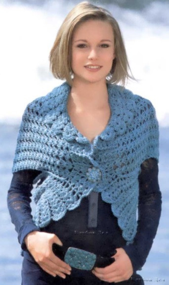​Blue Crochet Bolero