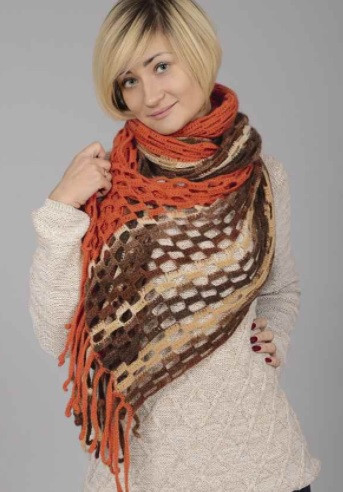 ​Crochet Brown Scarf